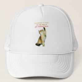Lazy Cat Lover Funny Cute Cat Trucker Pet