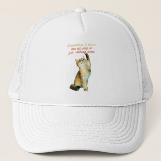 Lazy Cat Lover Funny Cute Cat Trucker Pet (Voorkant)