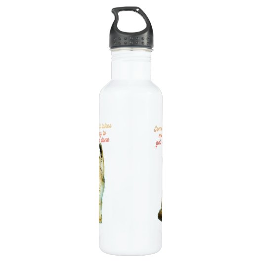 Lazy Cat Lover Funny Cute Cat Waterfles (Achterkant)