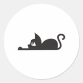 Lazy Cat Ronde Sticker (Voorkant)