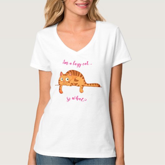 Lazy Cat T-shirt (Voorkant)