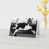 Lazy Cat Verjaardag Kaart (Gele Bloem)