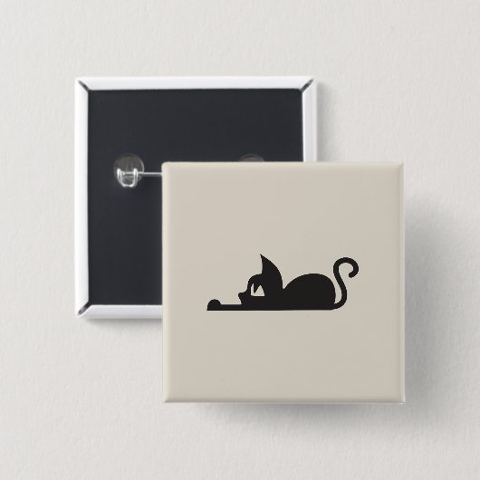 Lazy Cat Vierkante Button 5,1 Cm (Voorkant /achterkant)
