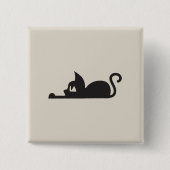 Lazy Cat Vierkante Button 5,1 Cm (Voorkant)