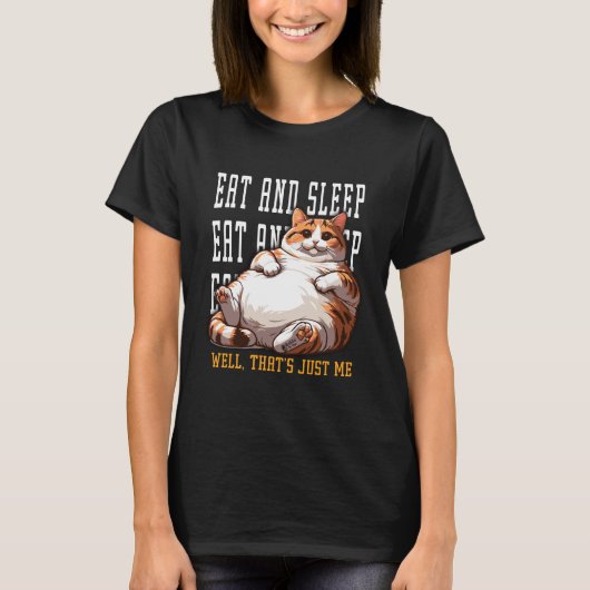Lazy Cat Vrouwen Zwart T-shirt (Voorkant)