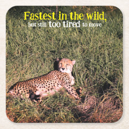 Lazy cheetah foto kartonnen onderzetters