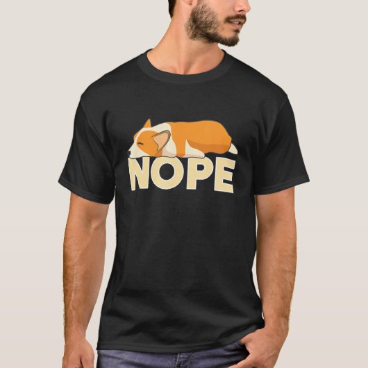 Lazy Corgi Dog Nope T-shirt (Voorkant)