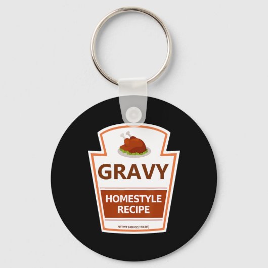 Lazy Costume Thanksgiving Gravy Jar Sleutelhanger (Voorkant)