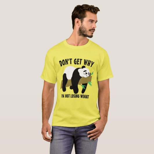 Lazy Couch Potato Funny Panda Weight Loight Meme T-shirt (Voorkant volledig)