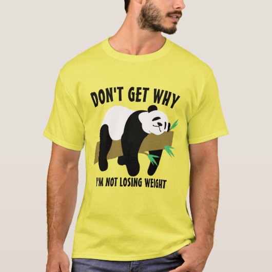 Lazy Couch Potato Funny Panda Weight Loight Meme T-shirt (Voorkant)