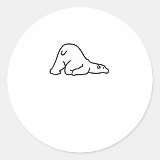 Lazy Cute Polar Beer Dierenvriend Ronde Sticker (Voorkant)