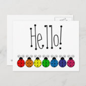 Lazy Daisy Ladybug Briefkaart (Voorkant / Achterkant)