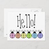 Lazy Daisy Ladybug Briefkaart (Voorkant / Achterkant)