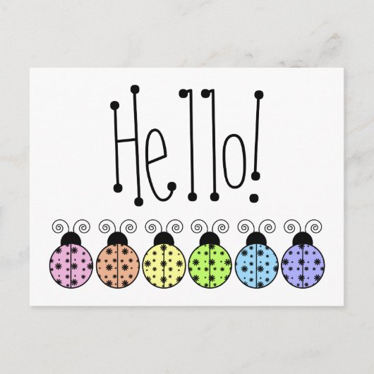 Lazy Daisy Ladybug Briefkaart (Voorkant)