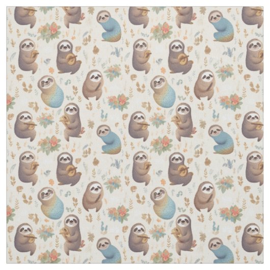 "Lazy Day Dreams: Whimsy Sloth Stof (Swatch)