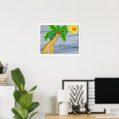 Lazy Day Haiku Art Palm Tree Poster (Thuiskantoor)