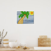 Lazy Day Haiku Art Palm Tree Poster (Keuken)