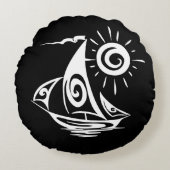 Lazy Day Sailing Rond Kussen (Voorkant)