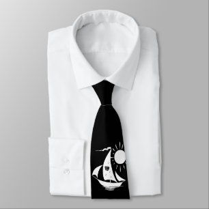 Lazy Day Sailing Theater Music White Sailboat Stropdas