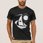 Lazy Day Sailing Theater Music White Sailboat T-shirt (Voorkant)