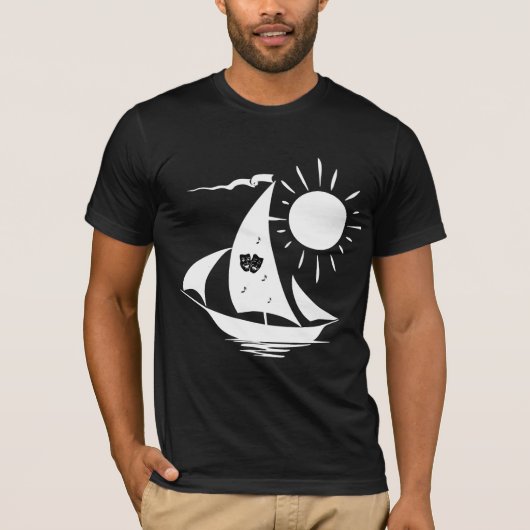 Lazy Day Sailing Theater Music White Sailboat T-shirt (Voorkant)