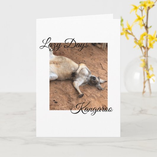 Lazy Days Kangaroo, Thinking of You Kaart (Gele Bloem)