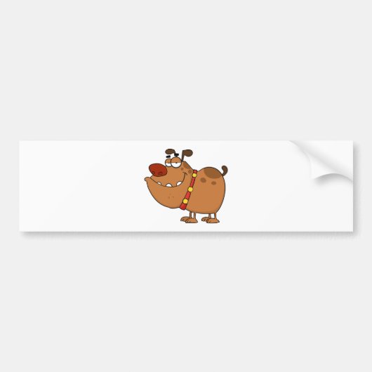 Lazy Dog Cartoon Character Bumpersticker (Voorkant)