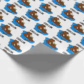 Lazy Easy Chair Beer, Funny Chillin’ Dad Cartoon Cadeaupapier (Hoek)