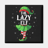 Lazy Elf Christmas Girls Women Elf Squad Xmas Fami Magneet (Voorkant)