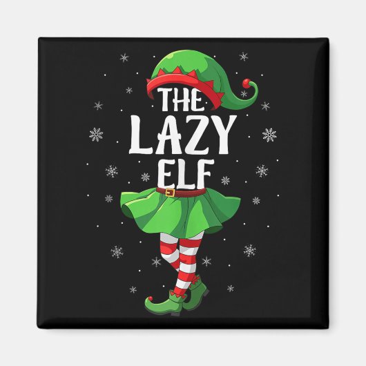 Lazy Elf Christmas Girls Women Elf Squad Xmas Fami Magneet (Voorkant)
