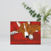 Lazy English Bull Terrier Hondenras Illustration Briefkaart (Staand voorkant)