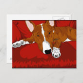 Lazy English Bull Terrier Hondenras Illustration Briefkaart (Voorkant / Achterkant)