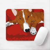 Lazy English Bull Terrier Hondenras Illustration Muismat (Met muis)