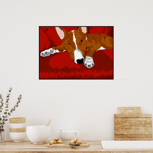 Lazy English Bull Terrier Poster (Keuken)