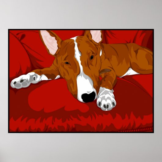 Lazy English Bull Terrier Poster (Voorkant)