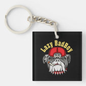 Lazy English Bulldog Sleutelhanger (voorkant)