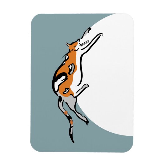 Lazy Fat Tricolor Funny Cat Magneet (Verticaal)