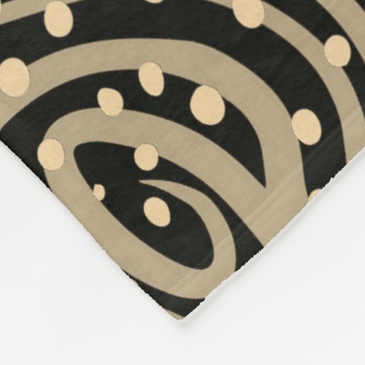 Lazy Floral Pattern in Gold op Black Fleece Deken (Hoek)