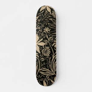 Lazy Floral Pattern in Gold op Black Persoonlijk Skateboard