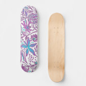Lazy Floral Pattern on White Persoonlijk Skateboard (Voorkant)