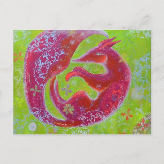 Lazy Fox. Briefkaart (Voorkant)