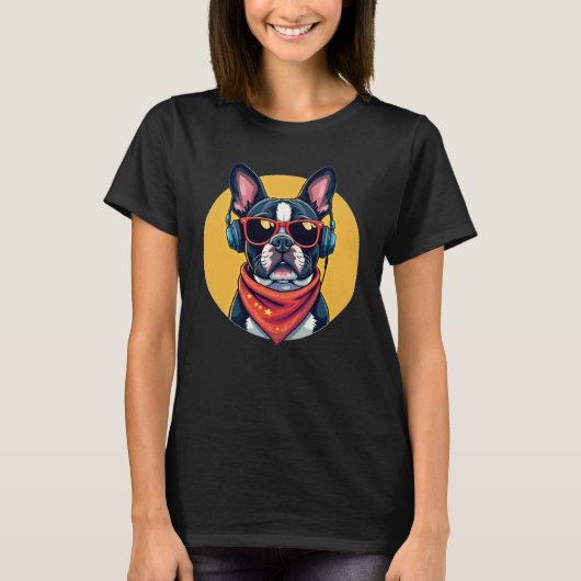 Lazy Frenchie Nope Schattigee Bulldog T-shirt (Voorkant)