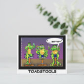 Lazy Frogs o Toadstools Funny Gifts & T - shirts Briefkaart (Staand voorkant)