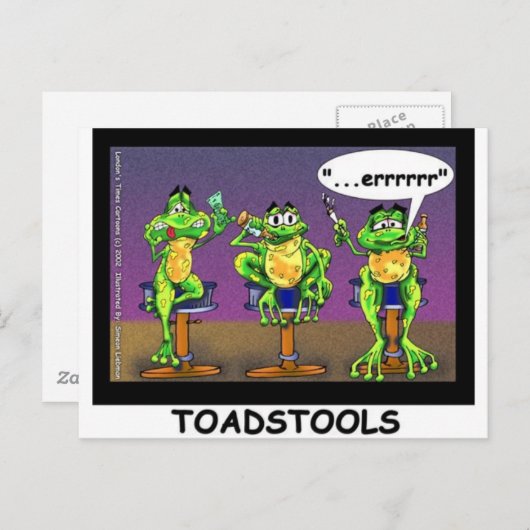 Lazy Frogs o Toadstools Funny Gifts & T - shirts Briefkaart (Voorkant / Achterkant)
