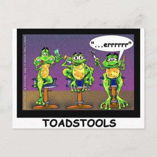 Lazy Frogs o Toadstools Funny Gifts & T - shirts Briefkaart (Voorkant)