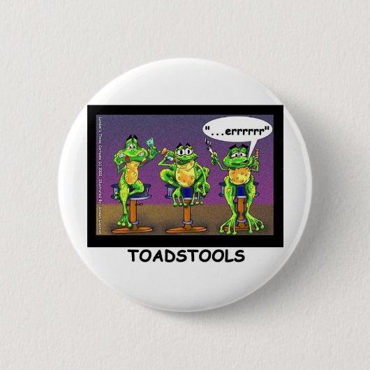 Lazy Frogs o Toadstools Funny Gifts & T - shirts Ronde Button 5,7 Cm (Voorkant)