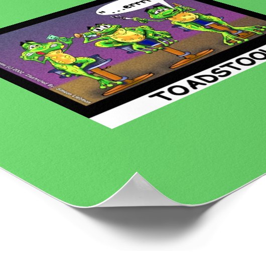 Lazy Frogs o Toadstools Funny Poster (Hoek)