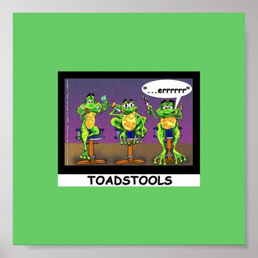 Lazy Frogs o Toadstools Funny Poster (Voorkant)