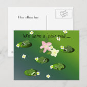 Lazy Frogs On A Pond Nieuw Adres Aankondigingskaart (Voorkant / Achterkant)