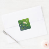 Lazy Frogs op de Pond Vierkante Sticker (Envelop)
